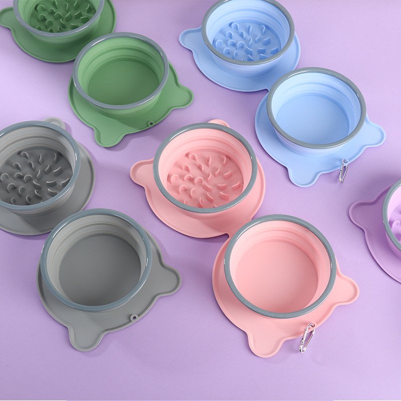 collapsible double pet bowl