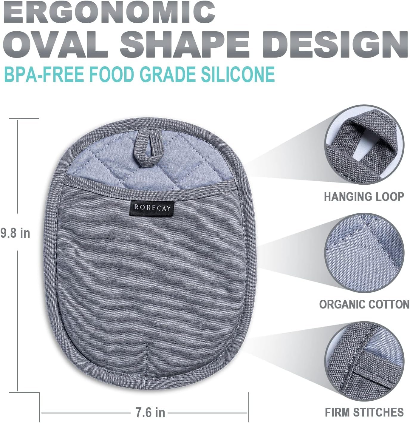 Cotton and Silicone Oven Mitt with Pot Holder - custom logo option