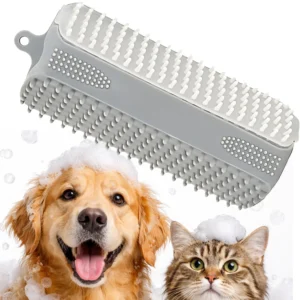 Triangular Wrap-Around Silicone Pet Grooming Brush