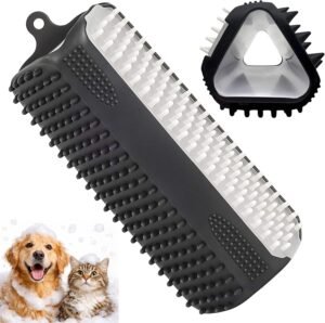 3-in-1 Silicone Pet Grooming and Bath Brush Features